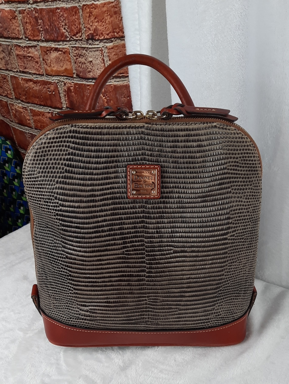 Dooney & Bourke Leather Lizard Embossed Backpack